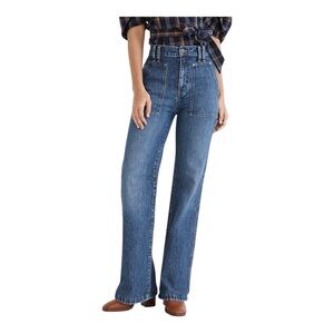 Madewell NWT 11" High-Rise Flare Jeans in Whitethorn Wash: Workwear Edition 23”